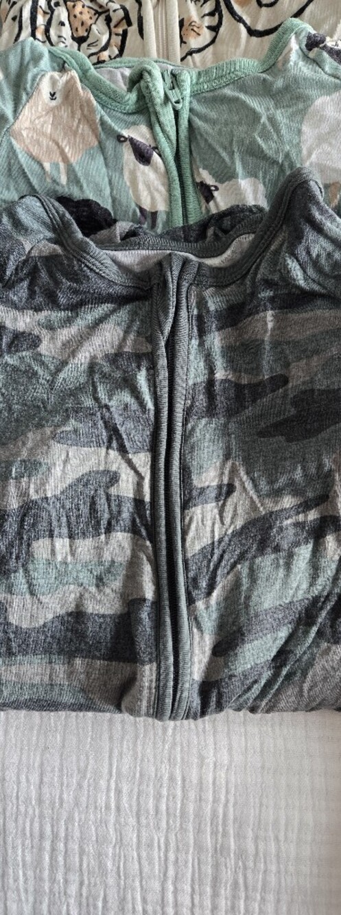 Little Sleepies Two-Way Zippy in Vintage Camo — 3T | EUC